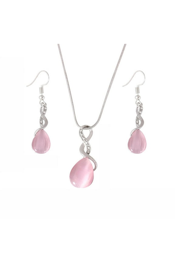 Pink Suit Accessories with Rhinestone Jewelry Set for Decoration Alloy Material