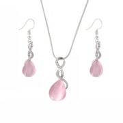 Pink Suit Accessories with Rhinestone Jewelry Set for Decoration Alloy Material