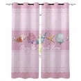 thumbnail image 1 of Pink Summer Coastal Blackout Curtains 45 Inches Long, Kitchen Black Out Window Treatments, Modern Ocean Waves Starfish Shell Thermal Insulated Lined Drapes for Small Window with Grommet 42"x45", 1 of 8