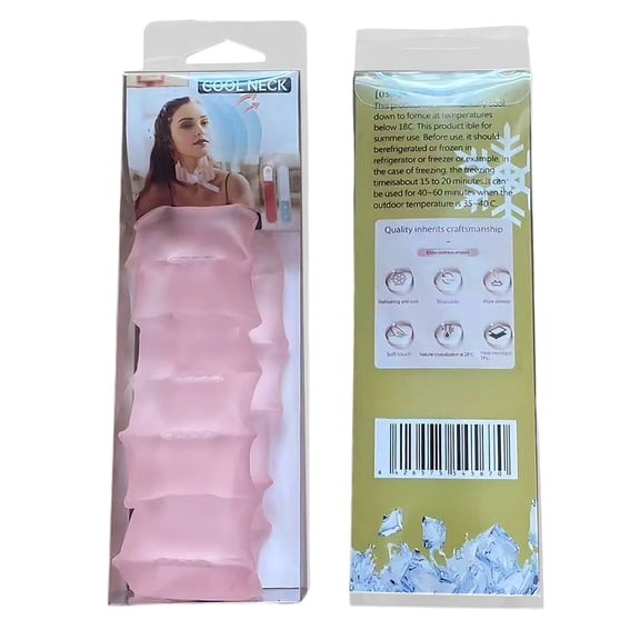 Pink Summer Cooling Neck Gator, Breathable PCM Ice Tech Cooling Wrap for Camping Hiking Hot Weather, 55cm