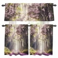 thumbnail image 1 of Pink Summer Floral Kitchen Curtains Sets for Windows 24 Inch Length, Spring Flowers Forest Rod Pocket Window Treatments Tier Curtains and Valances Set for Bedroom/Bathroom, 1 of 8