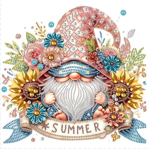 Pink Summer Gnomes Diamond Art Painting Kit
