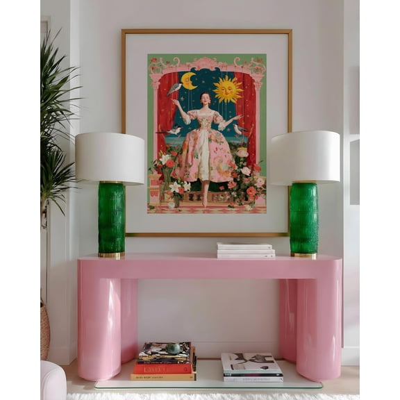 Pink Sun Moon Theater Bedroom Poster Unframed Paper Print