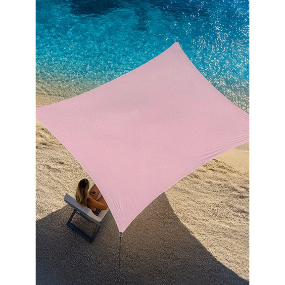 Pink Sun Shade Sail 6.5' x 10', Natural Solid Color Organic Mottling Texture Rectangle Outdoor Sunshade Canopy, Waterproof UV Block Patio Covers for Garden Yard Beach