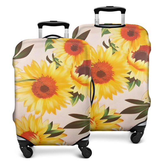 Pink Sunflower Daisy Pattern Luggage Cover Fashion Suitcase Cover Baggage Covers Fit 25-28 Inch Luggage (Go Travel)