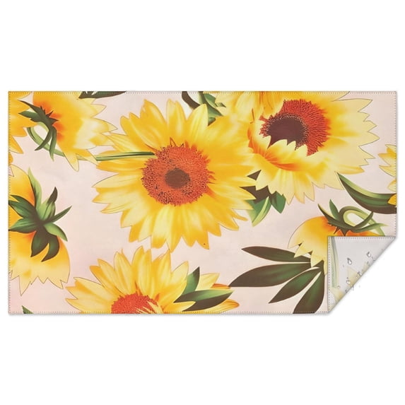 Pink Sunflower Daisy Pattern Rectangle Tablecloth 60"x102",Waterproof Polyester Rectangle Table Cloth, Wipeable Spillproof Polyester Tablecloth for Dining, Camping, Indoor and Outdoor