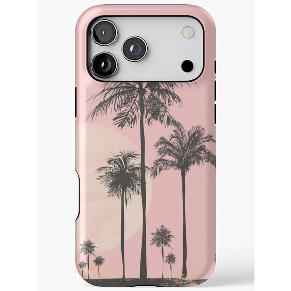 Palm Trees Rappers Pink Sunset Palm Trees Tough Phone Case for Apple iPhone Series ...