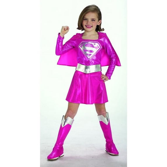 DC Comics Pink Supergirl Costume for Toddlers by Rubies, Girls 2T-4T