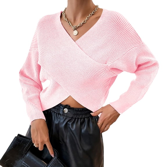 Pink Sweaters for Women'S Autumn and Winter Fasion Off The Shoulder Long Sleeve Sleeve One Word Collar Sweater Knitted Solid Color Womens Fall Fashion Must Haves