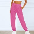 thumbnail image 1 of Pink Sweatpants Women Mens Pants Casual Solid Color Track Cuff Workout Pants with Pocket Fashion Clothing, 1 of 6