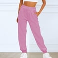 thumbnail image 1 of Pink Sweatpants Women Mens Pants Casual Solid Color Track Cuff Workout Pants with Pocket, 1 of 1