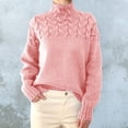 thumbnail image 1 of Pink Sweatshirt for Women Turtleneck Sweater Women Cowl Neck Sweater for Women Fall Clothes, 1 of 4