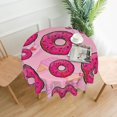 thumbnail image 1 of Pink Sweet Doughnut Round Tablecloth Dessert Pattern Table Cover For Home Picnic Events Party Funny Protection Table Cover, 1 of 4