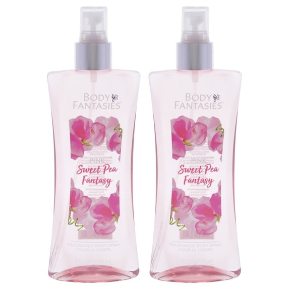 Pink Sweet Pea Fantasy by Body Fantasies for Women - 8 oz Body Spray - Pack of 2
