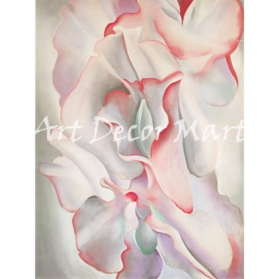 Pink Sweet Peas-O'Keeffe - CANVAS OR FINE PRINT WALL ART