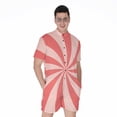 thumbnail image 1 of Pink Swirl Short Sleeve Men'S Rompers Casual Summer Jumpsuits Outfit, 1 of 4