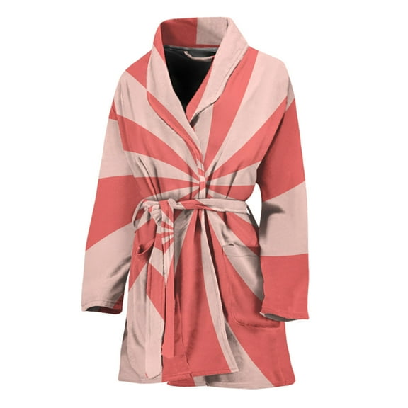 Pink Swirl Women Bathrobe One Size Univeral Fits Fashion Lightweight Plush Fleece Long Robe For Women