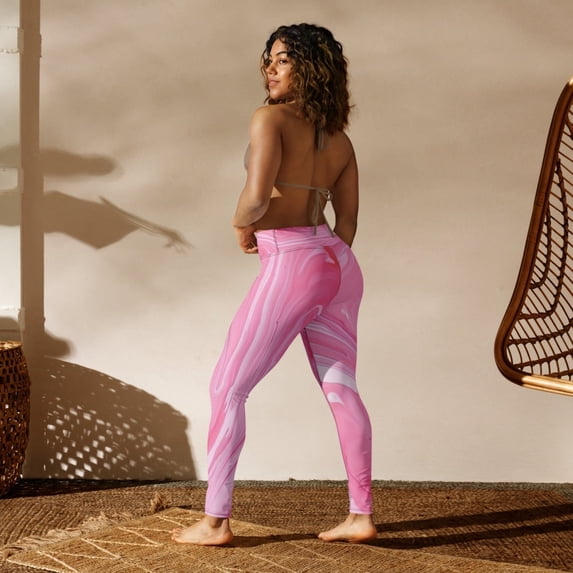 Pink Swirl Yoga Leggings (XL)
