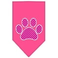 thumbnail image 1 of Pink Swiss Dot Paw Screen Print Bandana Bright Pink Small, 1 of 1