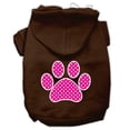 thumbnail image 1 of Pink Swiss Dot Paw Screen Print Pet Hoodies, Brown - 3XL, 1 of 1
