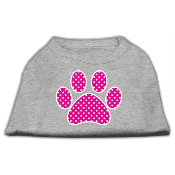 Pink Swiss Dot Paw Screen Print Shirt Grey XXXL - 20