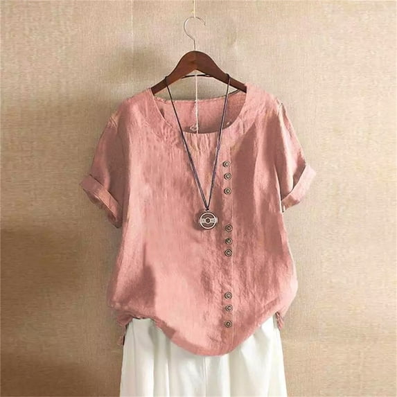 Basic T Shirts for Women Everyday Casual Loose Fit Summer Short Sleeve