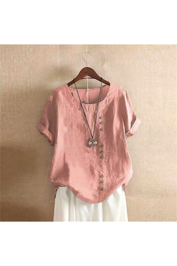 Pink T Shirts for Women's I Simple Printing Europe and The United States Men and Women Round Neck T Shirt Fashion Clothing