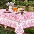 thumbnail image 1 of Pink Table Cloth Square Table 55x55 Inch, Spring Tablecloths for 6 Foot Rectangle Tables, Outdoor Tablecloth for Parties, Waterproof Fabric Polyester Tablecloths, 1 of 6