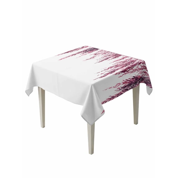 Pink Table Cloth, Waterproof Tablecloth for Square Tables, Summer Botanical Leaves Watercolor Reusable Washable Fabric Table Cover for Restaurant Kitchen Dining Tables 54"x54"