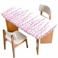 thumbnail image 1 of Pink Table Cloths for 5 Foot Rectangle Tables, Polka Dots Watercolor Abstract Art Patio Waterproof Elastic Fitted Tablecloths, Washable Rectangular Table Cover for Camping, 1 of 8