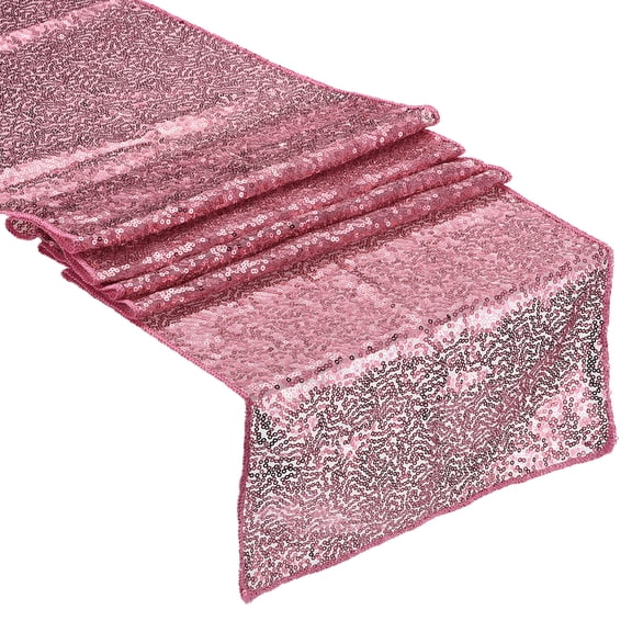 Pink Table Runner 71" x 12", Long Shining Sequin Table Runner