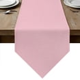 thumbnail image 1 of Pink Table Runner Linen Burlap Table Runner 108 Inches Long Modern Solid Textured Farmhouse Dresser Scarves for Kitchen Island Coffee Dining Room Party Wedding Banquet Holiday Decoration 13"x108", 1 of 8