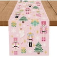thumbnail image 1 of Pink Table Runner Pastel Christmas Nutcracker Table Runners Seasonal Kitchen Dining Table Decoration for Winter Home Party Banquet Decor 13x72 Inch, 1 of 5