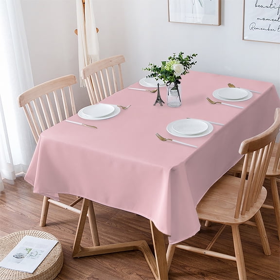 Pink Tablecloth Rectangle Table Cloth 60x84 , Waterproof Tablecloth Outdoor Table Cloth, Farmhouse Pink Decor Washable Table Cover for Kitchen Dining Party