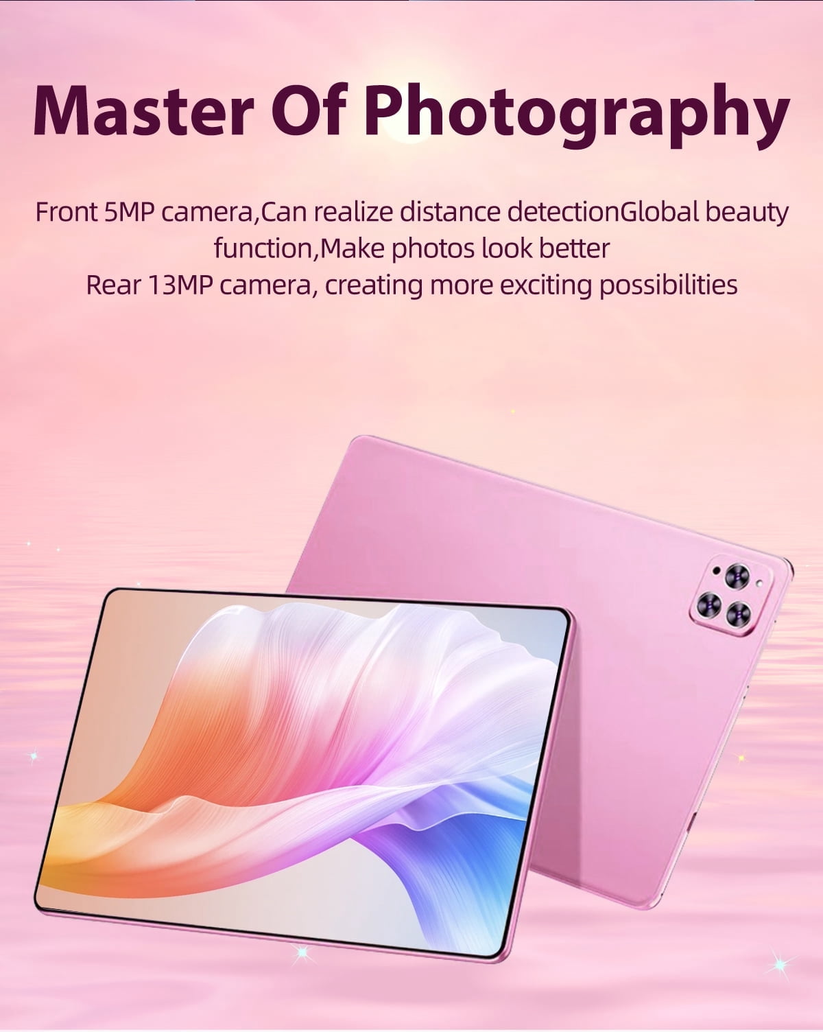 Pink Tablet Purple 2026 Newest Android 12 Tablet , 10 Inch Tablet,5G Wi-Fi Tablet Computer,2 In 1 Tablet with Keyboard, 256GB ROM+8GB RAM ,8-Core Processor,1920 * 1200 IPS,Bluetooth,GPS