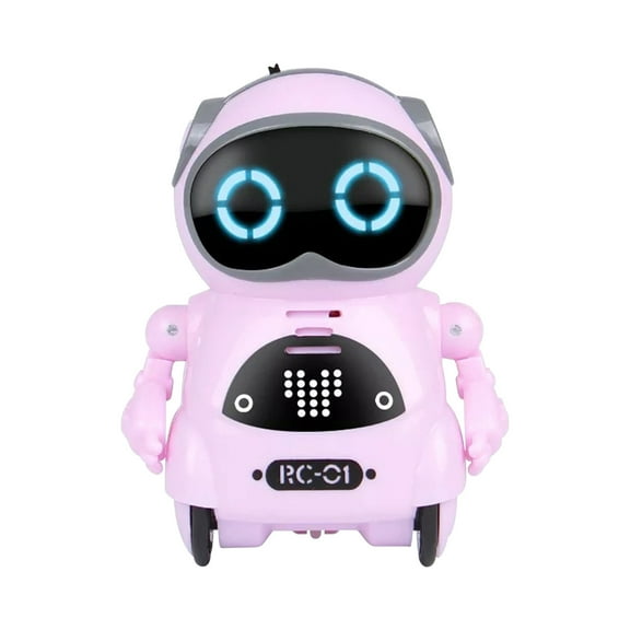 Pink Talking Pocket Rc Robot Mini Interactive Dialogue Voice Recognitions Record Singing Dancing Telling Story Toy For Kids Fun