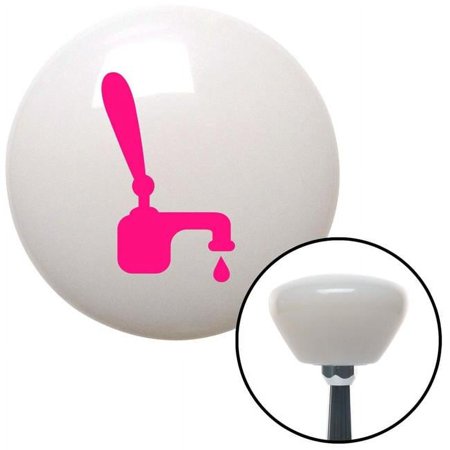 Pink Tap with a Drip White Retro Shift Knob with M16 x 1.5 Insert Shifter Auto Manual