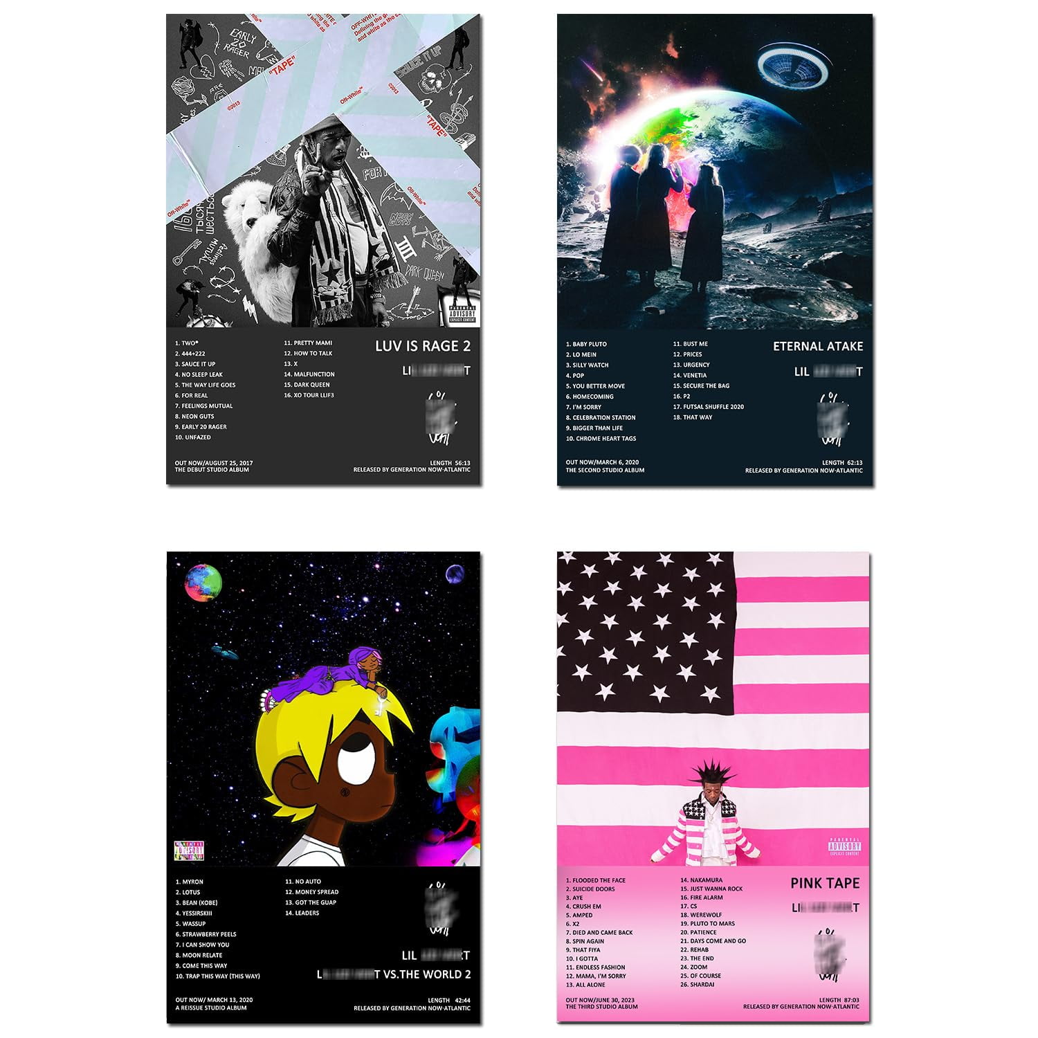 Pink Tape Album Cover AIF4 Limited Edition Posters (Set Of 4) Unframed ...