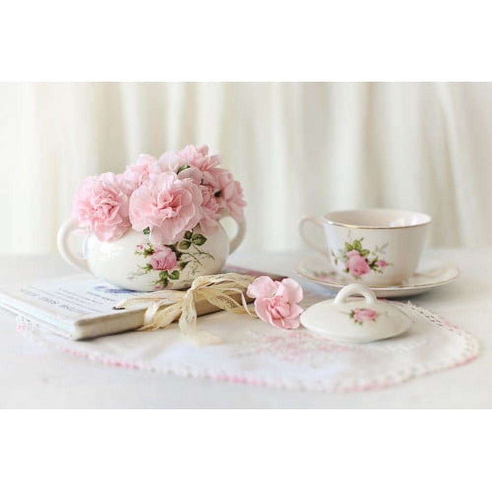 Marmont Hill 'Pink Tea Party' by Sylvia Cook Painting Print on Wrapped Canvas