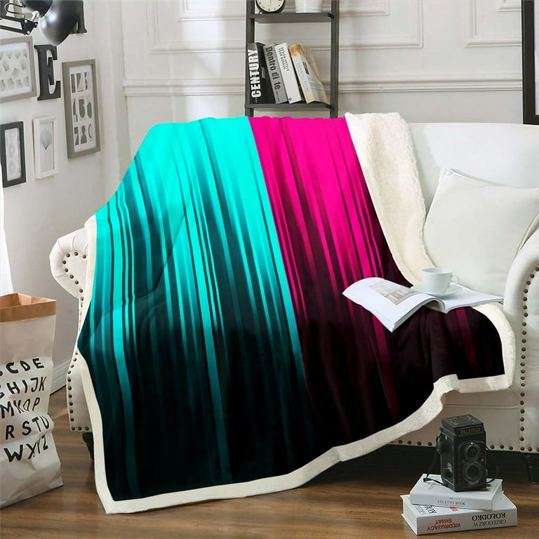 Teal and pink throw blanket discount
