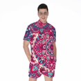 thumbnail image 1 of Pink Teal Bohemian Mandala Pattern Short Sleeve Men'S Rompers Casual Summer Jumpsuits Outfit, 1 of 4
