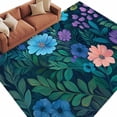 thumbnail image 1 of Pink Teal Floral Area&nbsp;Rug 8x10ft Spring Beautiful Flower Green Leaf Oil Painting Style Non-Slip&nbsp;Washable Square&nbsp;Rugs Soft Felt Indoor Floor Mat for Bedroom Kitchen Living Room Bathroom, 1 of 9