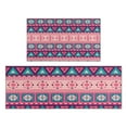 thumbnail image 1 of Pink and Teal Geometric Boho Pattern Kitchen Rugs Sets Of 2,Anti Fatigue Kitchen Mat Rugs Non Slip Washable,Decorative Kitchen Floor Mats for Kitchen,Sink,Laundry,17"x30"+17"x47", 1 of 7