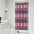 thumbnail image 1 of Pink and Teal Geometric Boho Pattern Shower Curtain 36"x72" ,Bathroom Decorative Shower Curtains Set with 12 Hooks,Modern Waterproof Washable Shower Curtain, 1 of 6