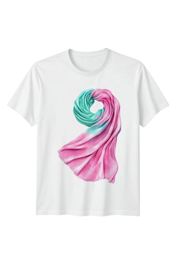 Pink Teal Tie-Dye Abstract Pattern Mens T-Shirt Womens Tee Graphic Unisex Top All Size S-5XL