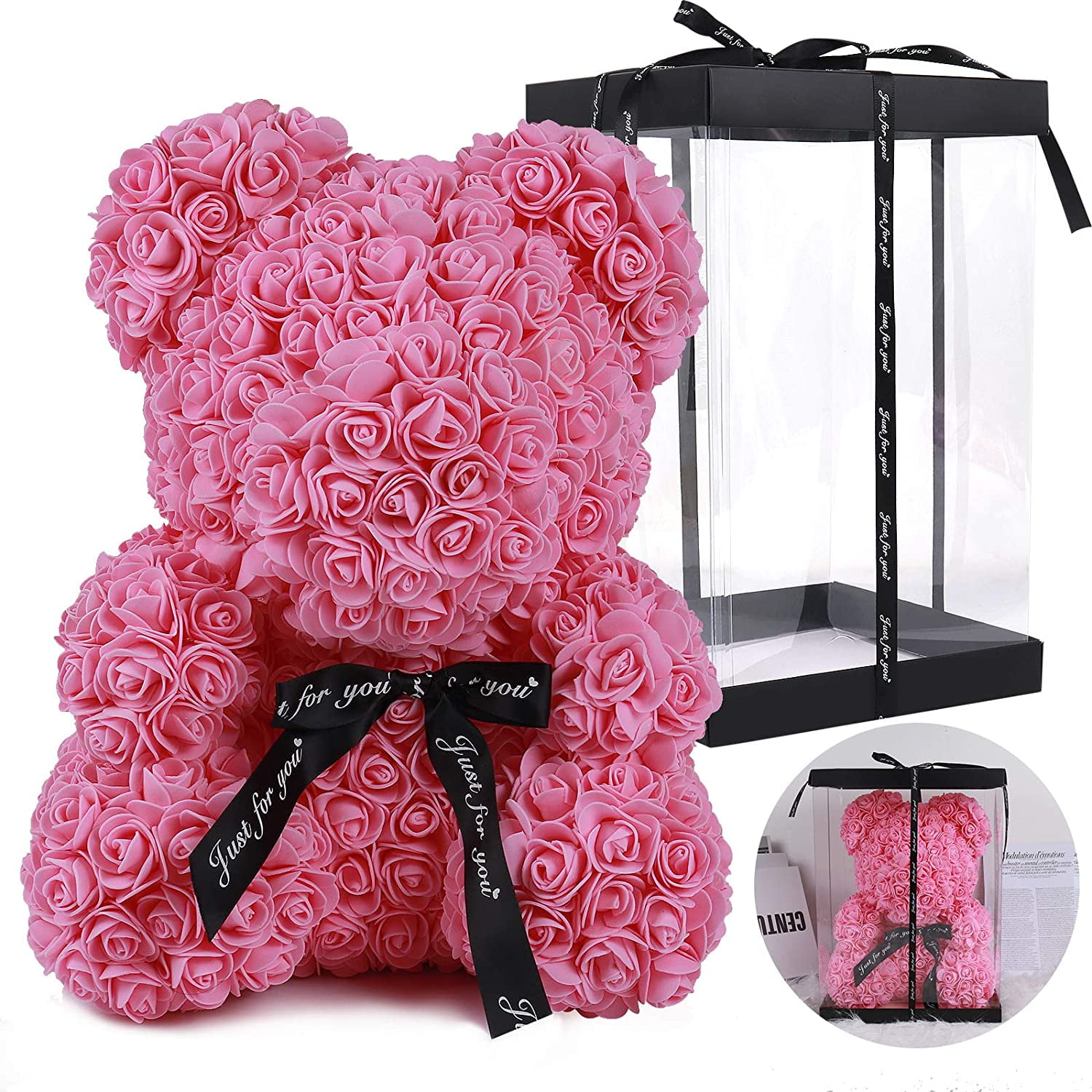 Dropship Wedding Decoration Rose Bear Artificial Flower With Box