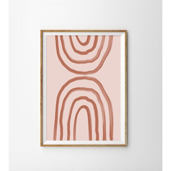 Pink Terracotta Rainbow Nursery Boho Double Rainbow Abstract Porch Display, Unframed Paper Poster 8x10in