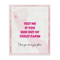 thumbnail image 1 of Pink Text for Toilet Paper Canvas Wall Art, design by Ziwei Li, 1 of 8