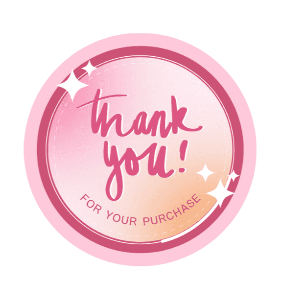 Pink Thank You Stickers for Packages, 2 x 2 inches, Set of 100