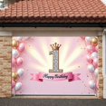 thumbnail image 1 of Pink Theme 1st Birthday Banner Gold Crown  Display Glitter Number 1 Princess Style Sparkle Celebration Banner for 1st Birthday Party Baby Girl Celebration Photo Shoot Backdrop, 1 of 8